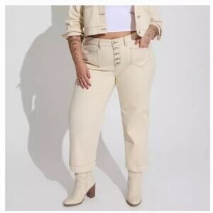 NEW Torrid Crop Wide Leg Classic Denim High Rise Button Fly Jean Size 16